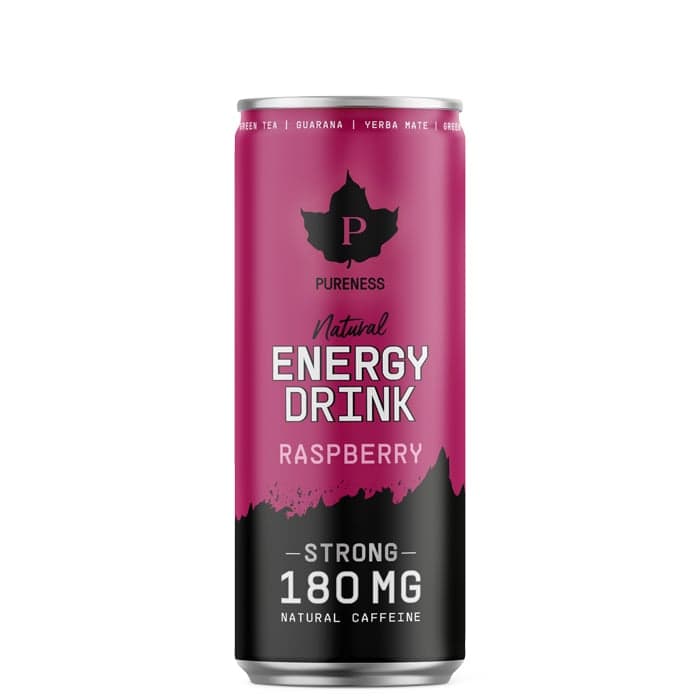 24 x Natural Energidryck Hallon 330 ml – från Pureness – 343 kr – hos Bodystore