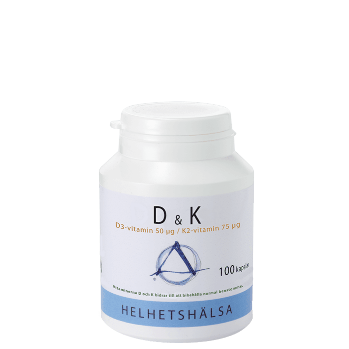 D & K vitamin 100 kapslar från Helhetshälsa – köp hos Bodystore