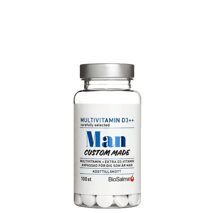 Multivitamin Man D-vitamin++ 100 tabletter – från BioSalma – 59 kr – hos Bodystore