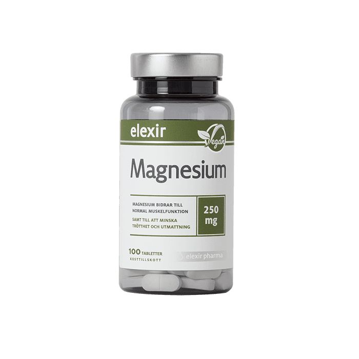 Magnesium 250mg 100 tabletter från Elexir Pharma – köp hos Bodystore