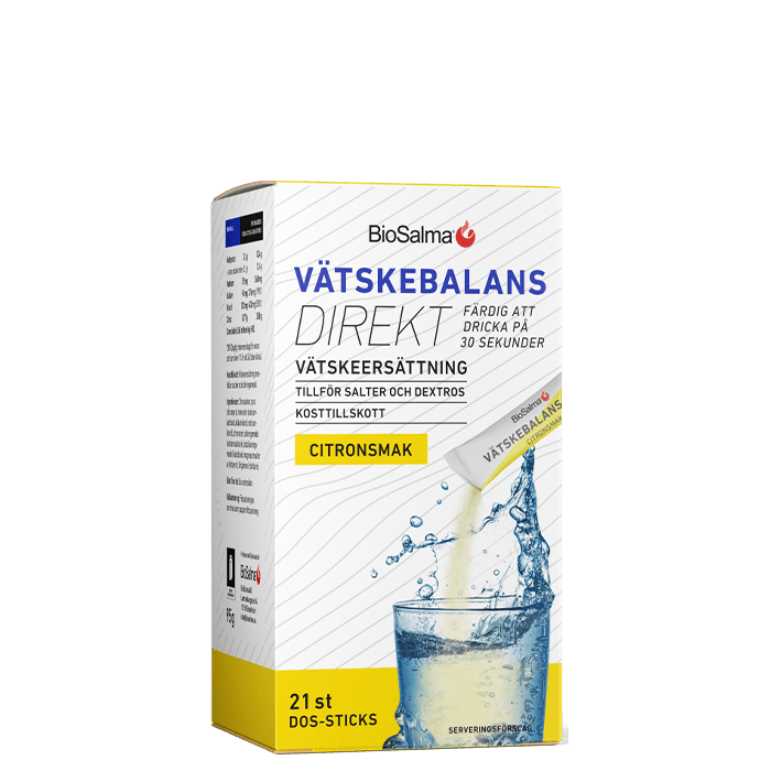 Vätskebalans Direkt Vätskeersättning 21 portionspåsar Citron – från BioSalma – 35 kr – hos Bodystore