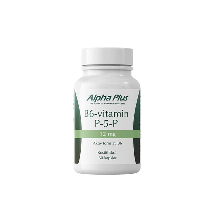 B6-vitamin P-5-P 12mg 60 kapslar – från Alpha Plus – 209 kr – hos Bodystore