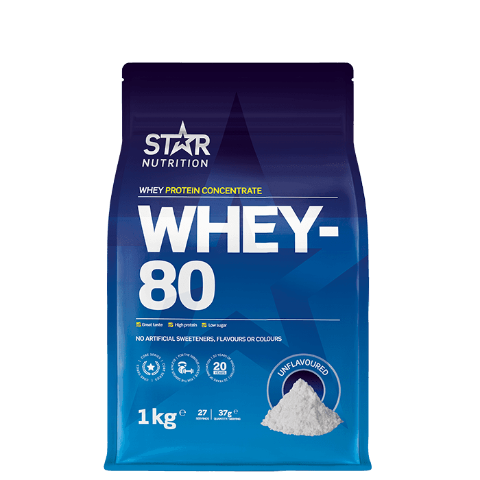 Whey-80 Vassleprotein 1 kg – från Star Nutrition – 399 kr – hos Bodystore