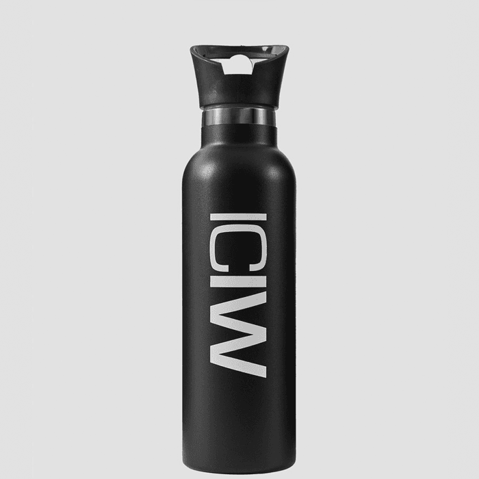 Vattenflaska Rostfritt Stål 600 ml Svart/Vit – från ICANIWILL – 199 kr – hos Bodystore