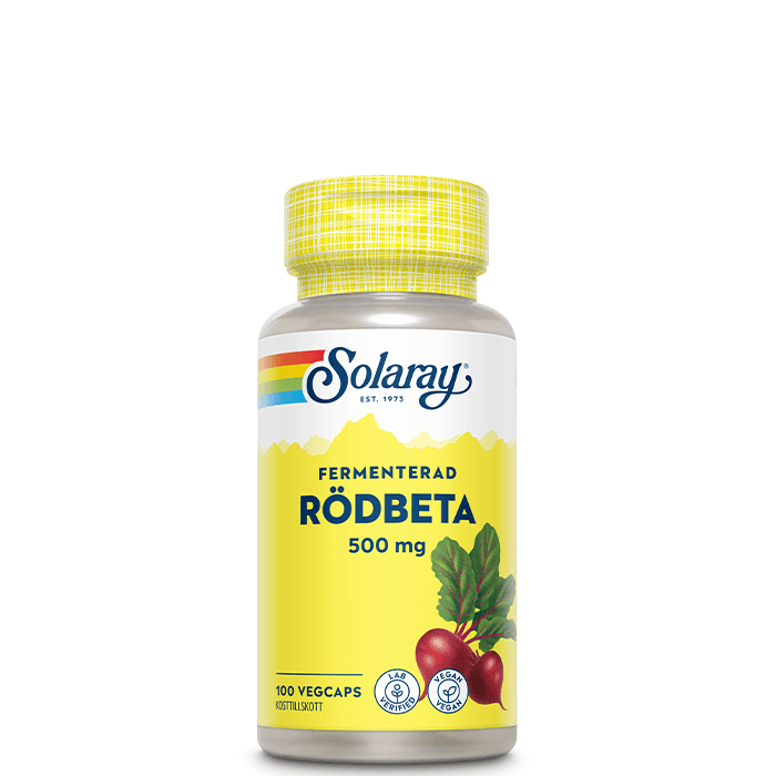 Fermenterad Rödbeta 100 kapslar – från Solaray – 279 kr – hos Bodystore