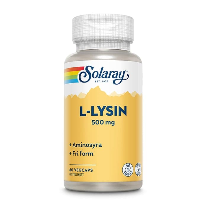 L-lysin Aminosyror 60 kapslar – från Solaray – 119 kr – hos Bodystore