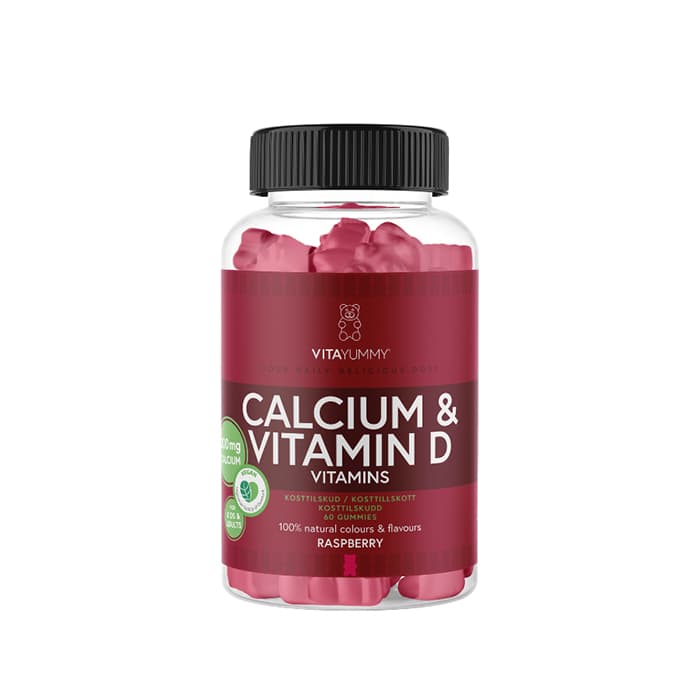 Kalcium & D-vitamin Gummies Hallon 60 st – från VITAYUMMY – 197 kr – hos Bodystore