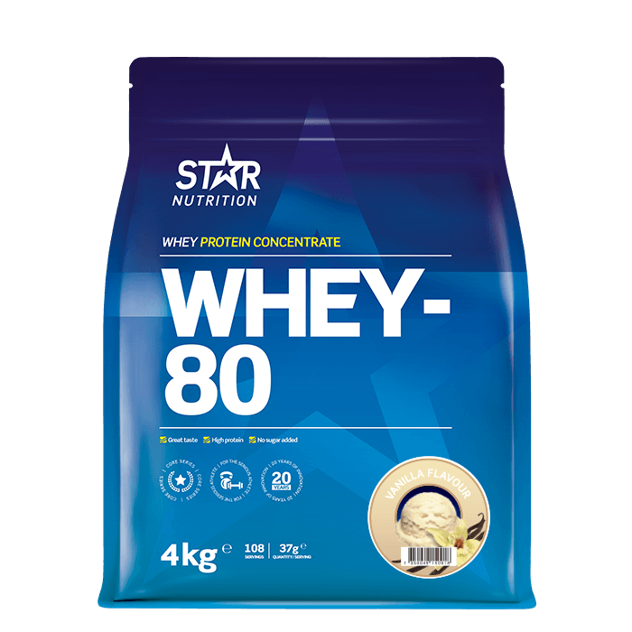 Whey-80 Vassleprotein 4 kg – från Star Nutrition – 1249 kr – hos Bodystore
