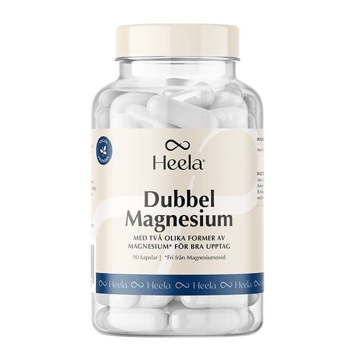 Dubbel Magnesium 90 kapslar – från Heela – 125 kr – hos Bodystore