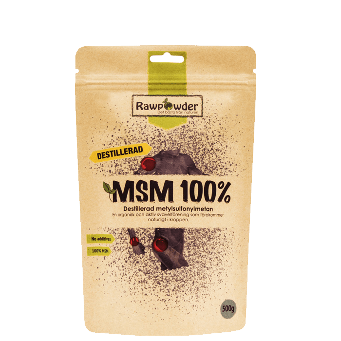 MSM 100% 500 g – från Rawpowder – 160 kr – hos Bodystore