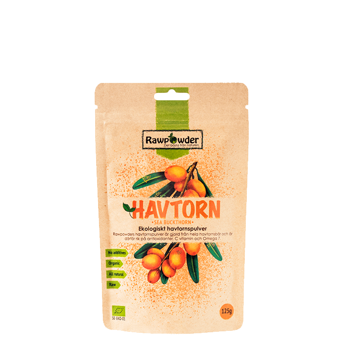 Havtornspulver EKO 125 g – från Rawpowder – 147 kr – hos Bodystore