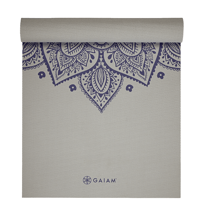 Gaiam Sustained Grey Sundial Flower Yoga Mat 5 mm – från Gaiam – 449 kr – hos Bodystore
