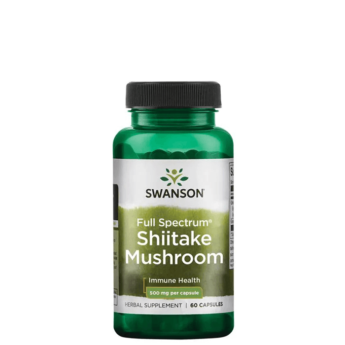 Full Spectrum Shiitake Mushroom 500 mg 60 kapslar – från Swanson – 149 kr – hos Bodystore
