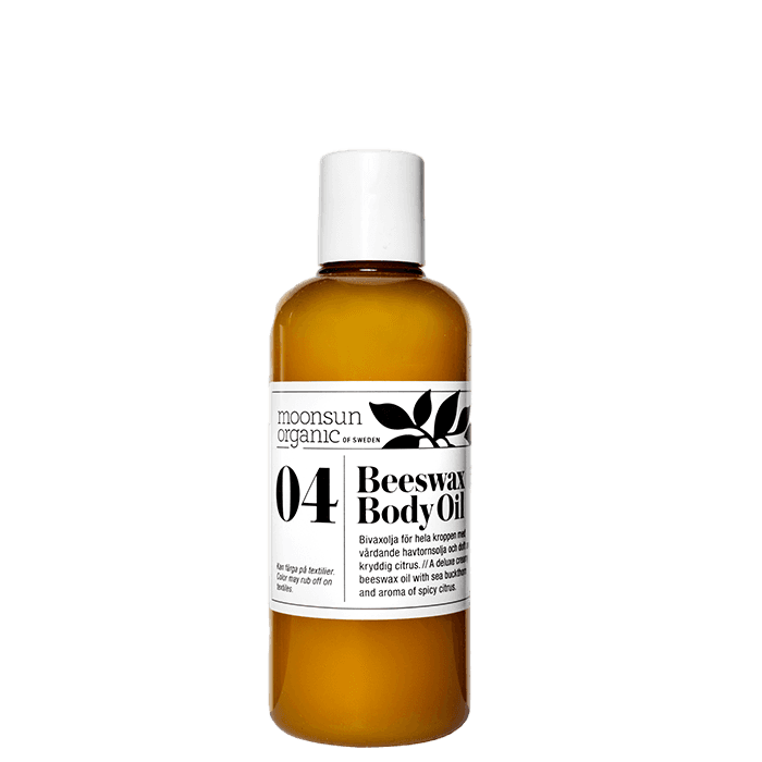 Kroppsolja Med Bivax 200 ml – från Moonsun Organic Of Sweden – 299 kr – hos Bodystore