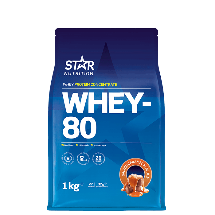 Whey-80 Vassleprotein 1 kg – från Star Nutrition – 399 kr – hos Bodystore