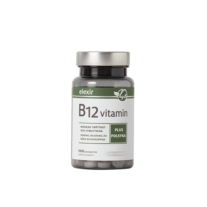 Vitamin B-12 Vegan 100 tabletter – från Elexir Pharma – 150 kr – hos Bodystore