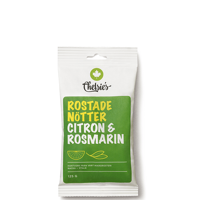 Rostade Nötter Citron Och Rosmarin 125 g – från Chelsie s Organic Gourmet Prod – 42 kr – hos Bodystore