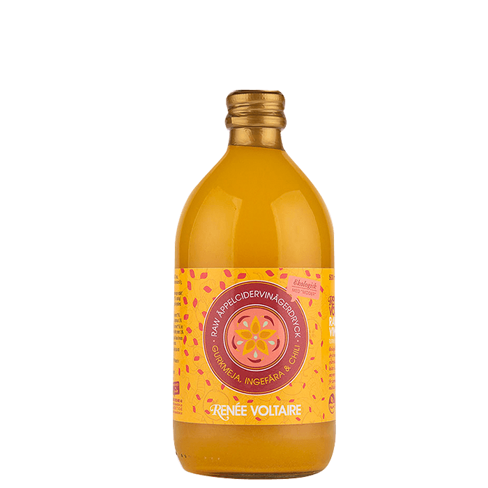 Äppelcidervinägerdryck Gurkmeja Ingefära Och Chili 500 ml – från Renée Voltaire – 75 kr – hos Bodystore