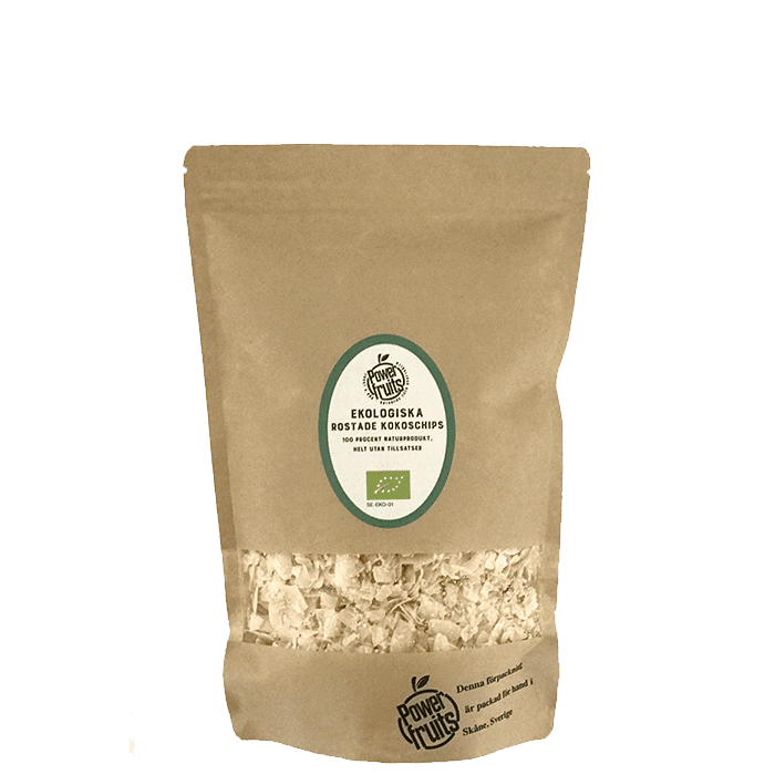 Ekologiska Rostade Kokoschips 400 g – från Powerfruits – 84 kr – hos Bodystore