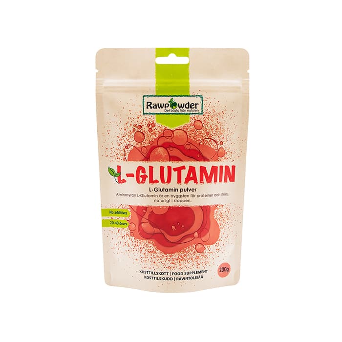 L-Glutamin 200 g – från Rawpowder – 118 kr – hos Bodystore