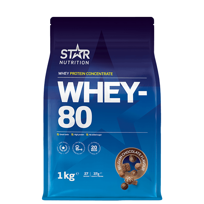 Whey-80 Vassleprotein 1 kg – från Star Nutrition – 399 kr – hos Bodystore