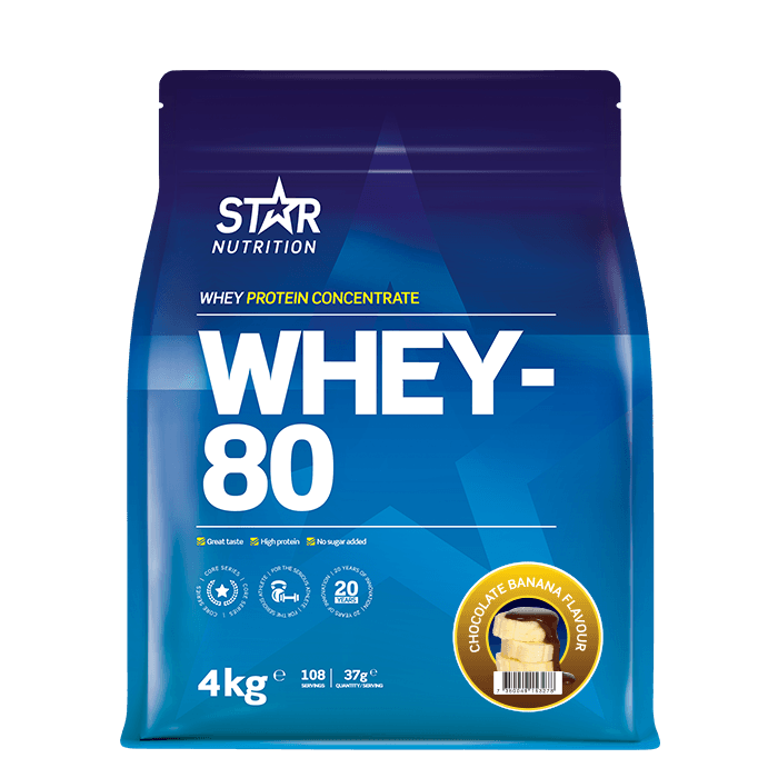 Whey-80 Vassleprotein 4 kg – från Star Nutrition – 1249 kr – hos Bodystore