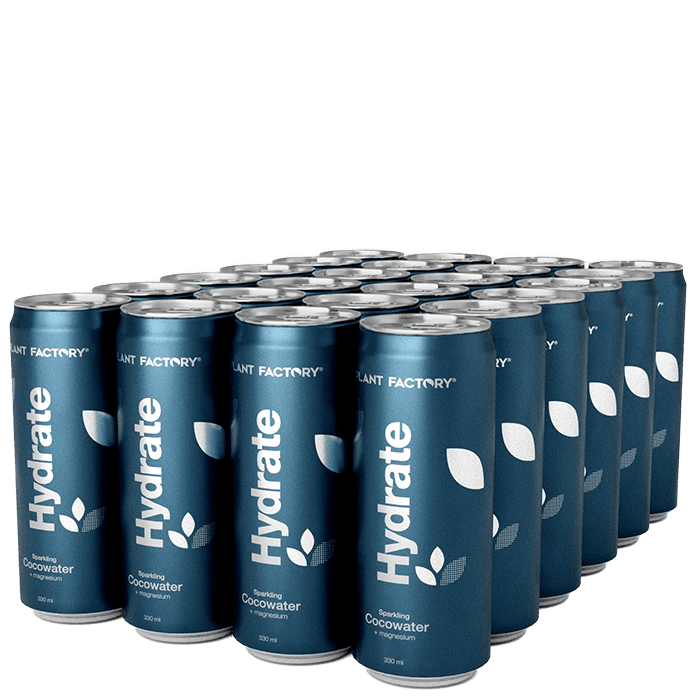 24 x Hydrate Kolsyrat Kokosvatten Flak 330 ml från Plant Factory - köp hos Bodystore