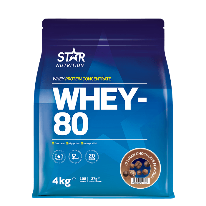Whey-80 Vassleprotein 4 kg – från Star Nutrition – 1249 kr – hos Bodystore