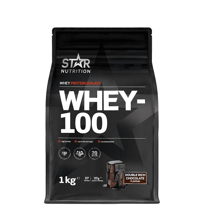 Whey-100 Vassleprotein 1 kg – från Star Nutrition – 499 kr – hos Bodystore