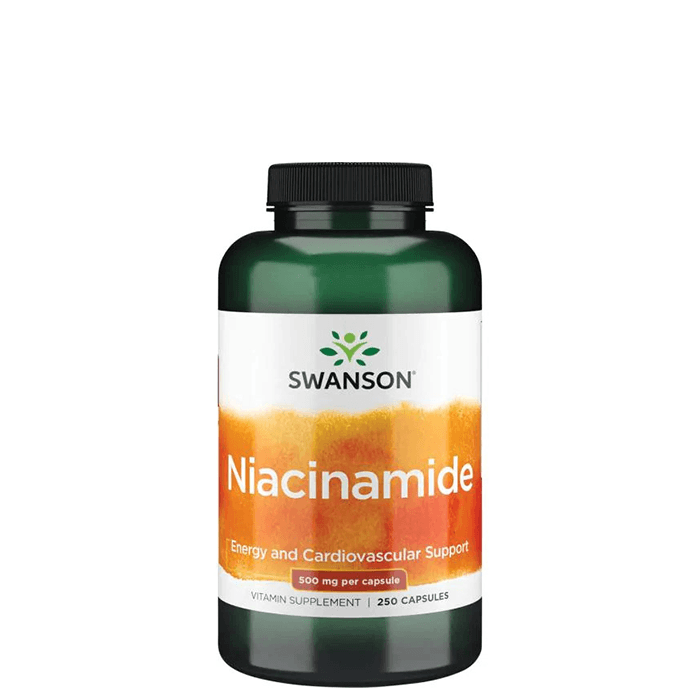 Niacinamide 500 mg 250 kapslar – från Swanson – 249 kr – hos Bodystore