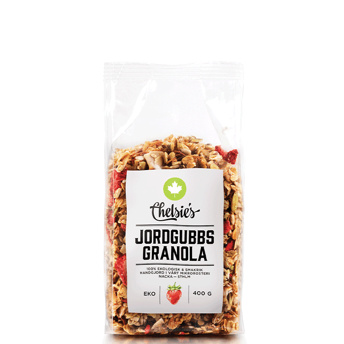 Granola Jordgubb 400 g från Chelsie s Organic Gourmet Prod – köp hos Bodystore