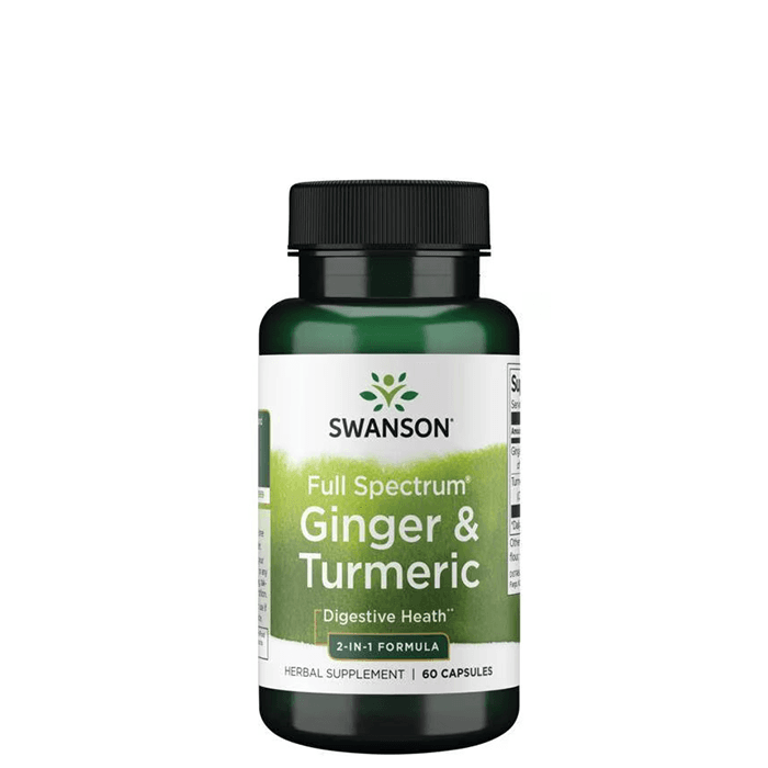 Full Spectrum Ginger & Turmeric 2-in-1 Formula 60 kapslar – från Swanson – 119 kr – hos Bodystore