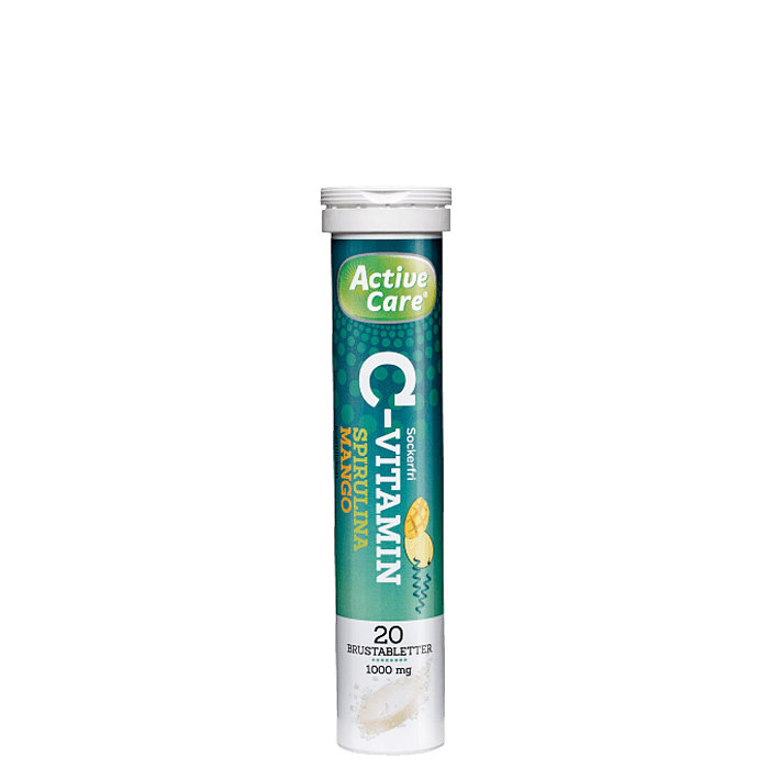 C-vitamin Spirulina Mango 20 Brustabletter från Active Care – köp hos Bodystore