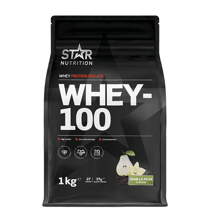 Whey-100 Vassleprotein 1 kg – från Star Nutrition – 499 kr – hos Bodystore