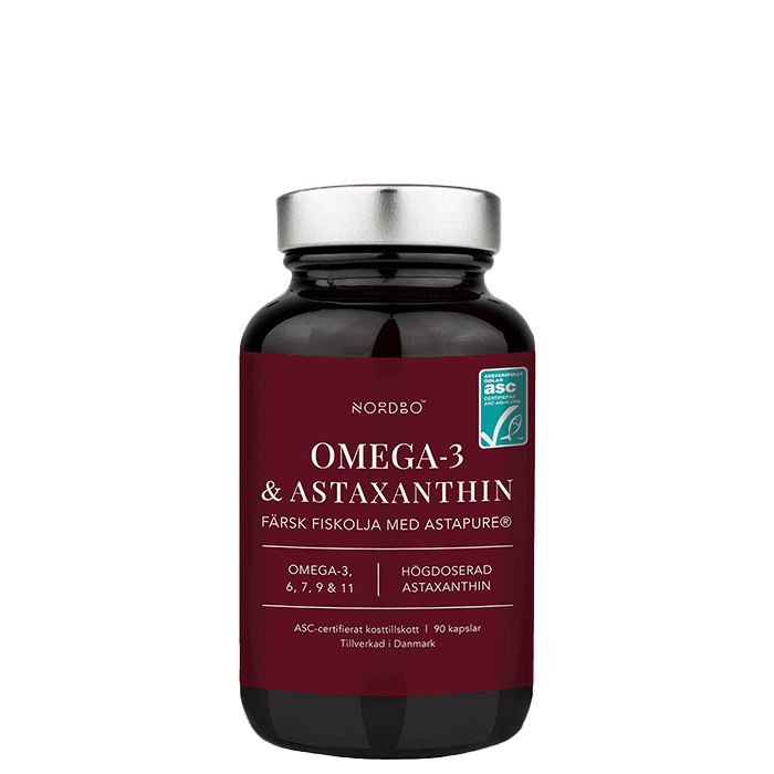 Omega-3 & Astaxanthin 90 kapslar – från Nordbo – 359 kr – hos Bodystore