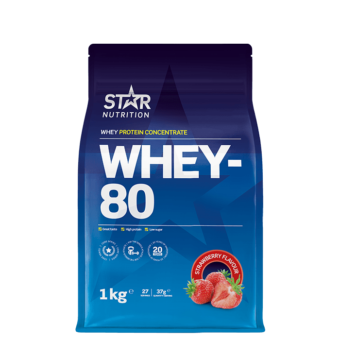 Whey-80 Vassleprotein 1 kg – från Star Nutrition – 399 kr – hos Bodystore