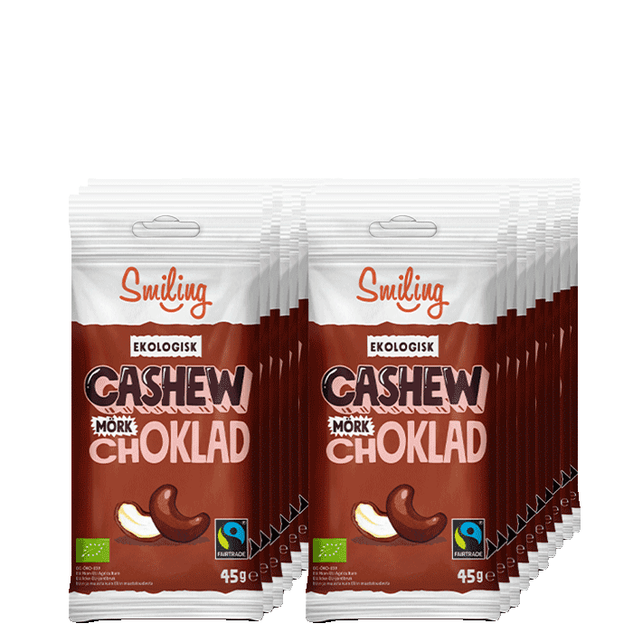 20 x Naturgodis Cashewnötter 45 g – från Smiling – 399 kr – hos Bodystore