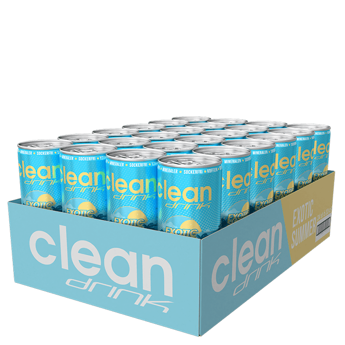 Flak 24 x Clean Drink 330 ml – från Clean – 489 kr – hos Bodystore