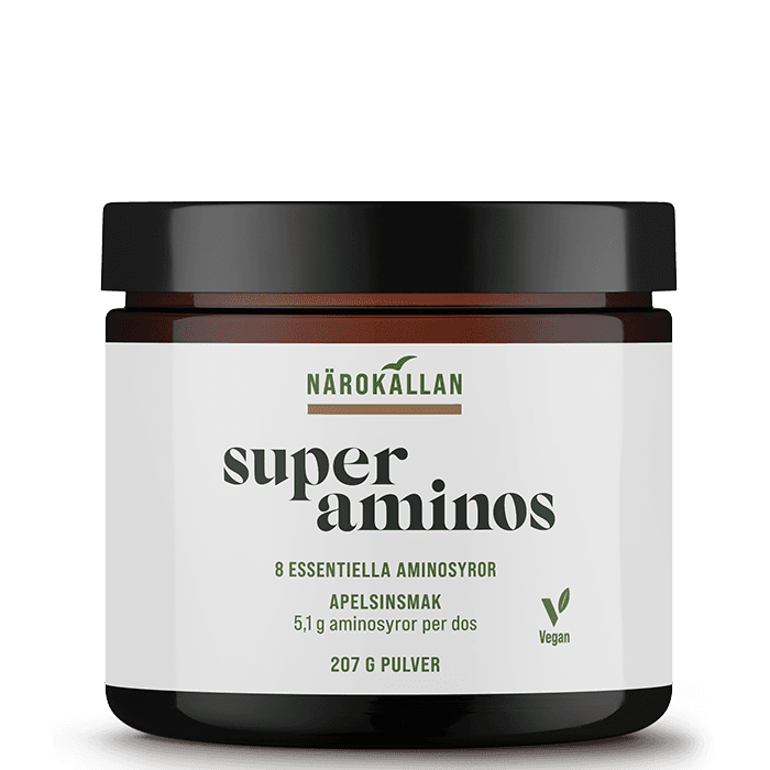 Super Aminos EAA 207 g Apelsin – från Närokällan – 299 kr – hos Bodystore