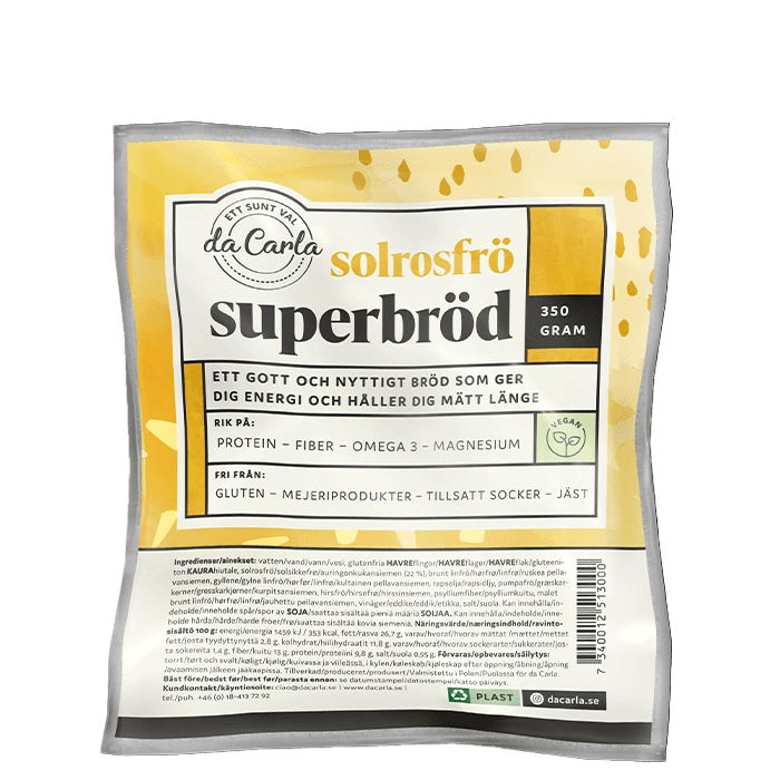 Superbröd Solros 350 g – från Da Carla – 45 kr – hos Bodystore