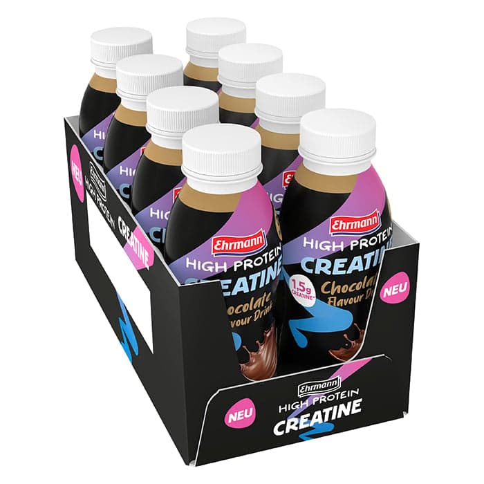 8 x Ehrmann High Protein Creatine Drink 330 ml Chocolate – från Ehrmann – 249 kr – hos Bodystore