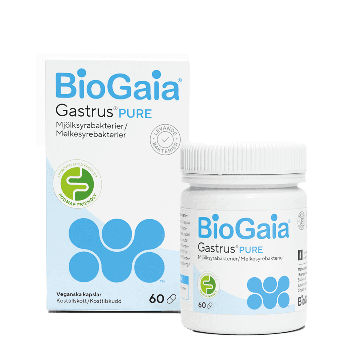 BioGaia® Gastrus® PURE 60 veganska kapslar från BioGaia – köp hos Bodystore