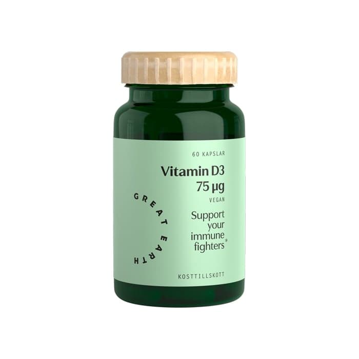 Vitamin D3/K2 Vegansk 60 kapslar – från Great Earth – 160 kr – hos Bodystore