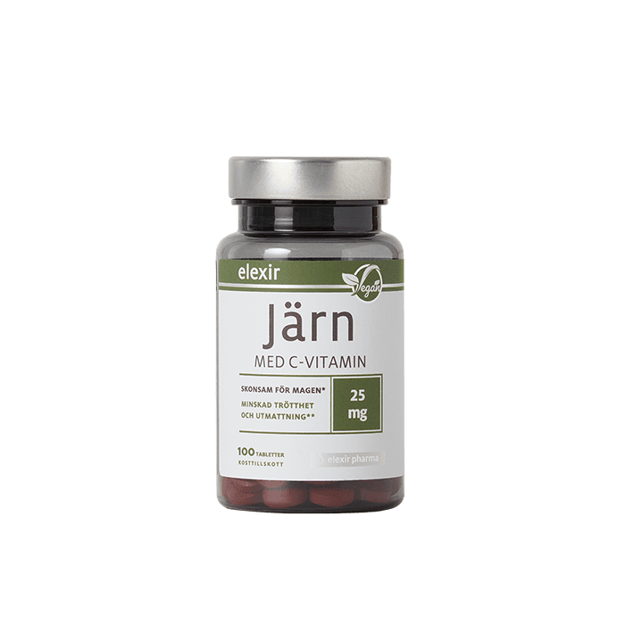 Järn med C-vitamin 100 tabletter från Elexir Pharma – köp hos Bodystore
