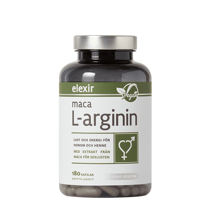 Maca L-arginin 180 kapslar – från Elexir Pharma – 188 kr – hos Bodystore