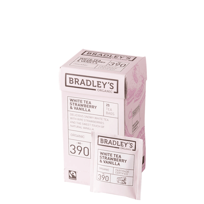Vitt Te Jordbubbe Och Vanilj 43,75 g – från Bradley´s – 65 kr – hos Bodystore