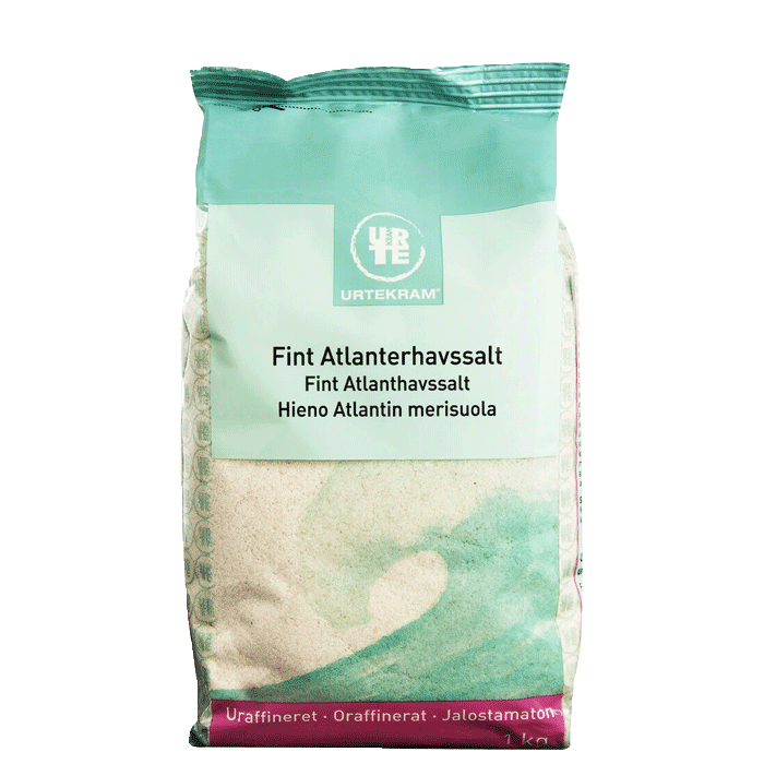 Fint Atlanthavssalt 1 kg – från Urtekram – 39 kr – hos Bodystore