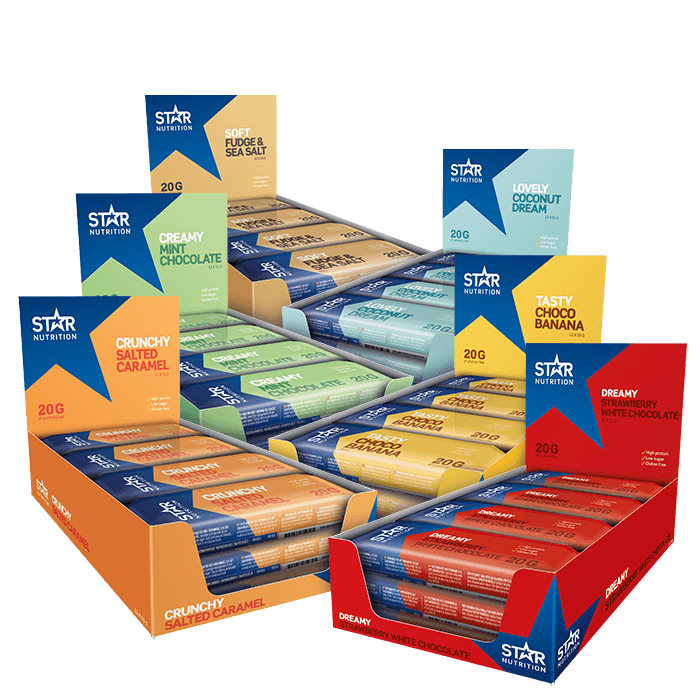 BIG BUY 72 x Proteinbar 55 g – från Star Nutrition – 1030 kr – hos Bodystore