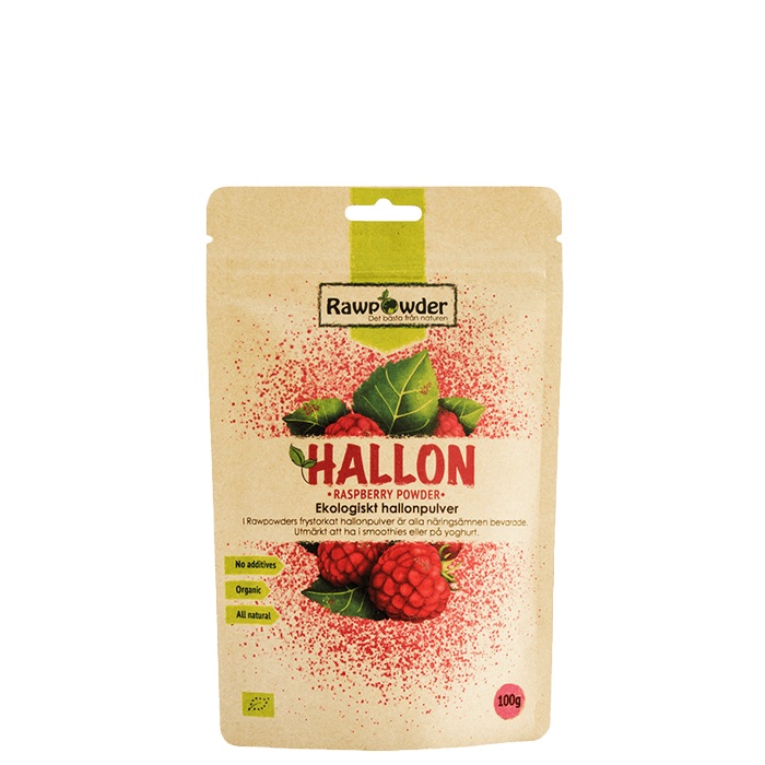 Ekologiskt Hallonpulver 100 g – från Rawpowder – 172 kr – hos Bodystore