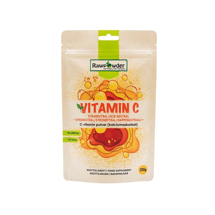 Vitamin C Syraneutral 200 g – från Rawpowder – 132 kr – hos Bodystore